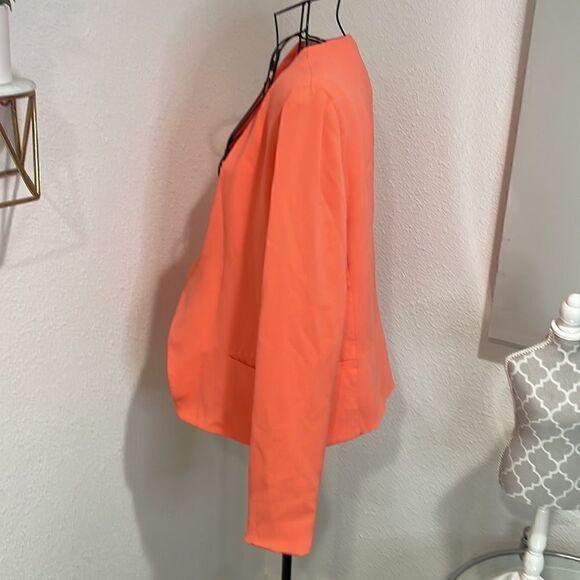 Diane Von Furstenberg bright coral Feriha Cady Jacket/Blazer size 10 - Picture 5 of 11